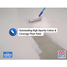 SIRAMICO COATINGS One Coat Anti-Slip Floor Paint | 5 Litres | 5 Modern Colours I Waterbased, Quick Drying Formula | White, Black, Greys (Dark Grey, 5
