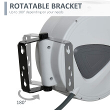 DURHAND Retractable Air Hose Reel, Wall Mount Auto Rewind Hose- Reel, 10m+ 90cm Diameter 3/8" 9.5mm, Connector 1/4" BSP, Grey
