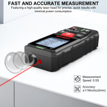 LASELION LT50 Laser Distance Meter – 50m (165ft) Range, High Accuracy, Multiple Measurement Modes, Built-in Level Bubble, and Mute Function