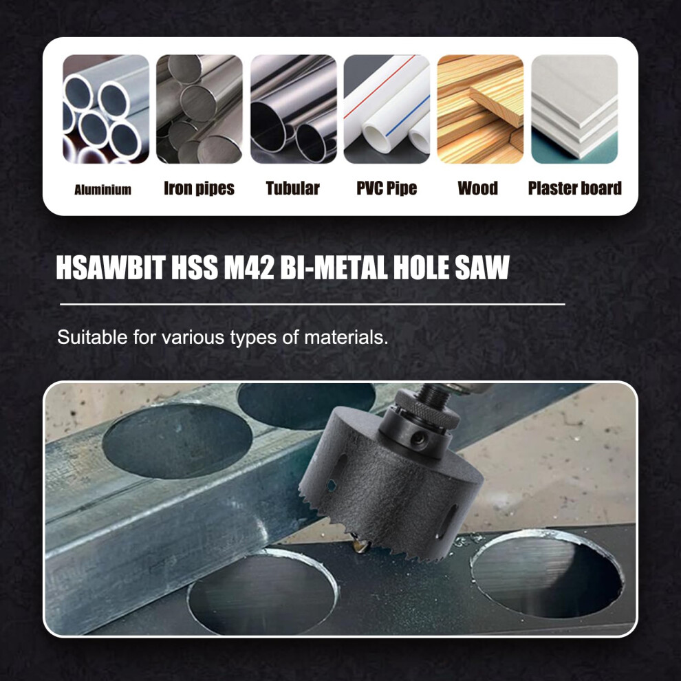 Hsawbit Hss Bi-Metal 100Mm Hole Saw, M42 Fast Cut Extra Cobalt Hole Cutter 40Mm Cutting Depth, For Stainless Mild Sheet Wood Plastic Various Material 5000033333613