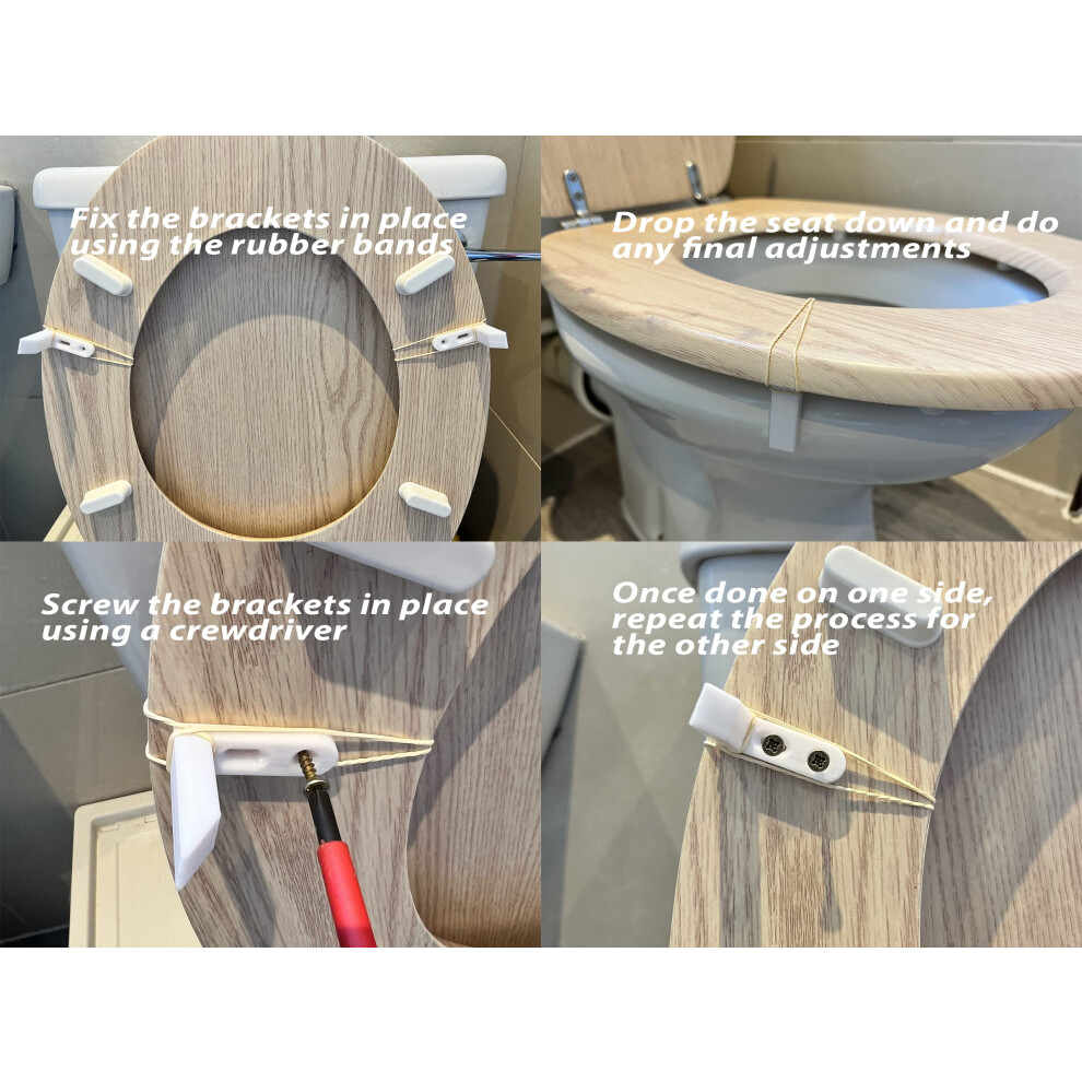 Decoralin Toilet Bumpers Wobbly Toilet Seat Stabilisers Stop Children Or Disabled Slipping Sliding Set Of 2 (White) 5005964836349
