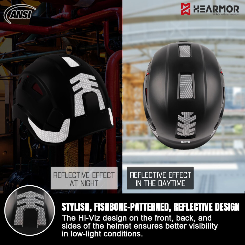Hearmor Safety Hard Hat Ansi Z89.1 & En397 Certified, Adjustable Abs Construction Helmet With 6-Point Ratchet Suspension, Breathable Cooling Liner & 5009978047906