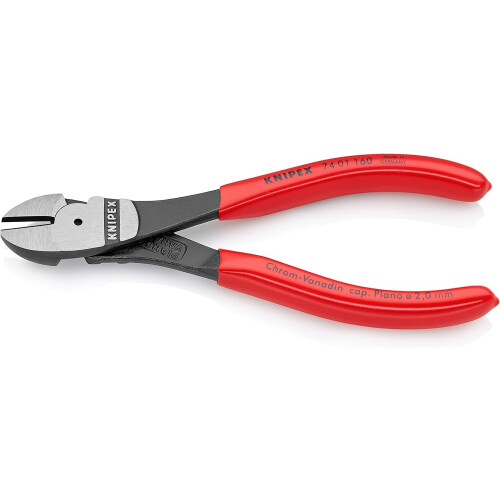 Knipex KNIPEX High Leverage Diagonal Cutter with Plastic Coating 160 mm, 74 01 160 1