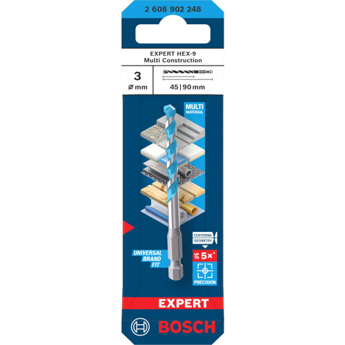 Bosch EXPERT HEX-9 Multi Construction Drill Bit 3x45x90mm 1