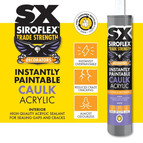 SX Siroflex Instantly Paintable Decorators Caulk White - 310ml 1