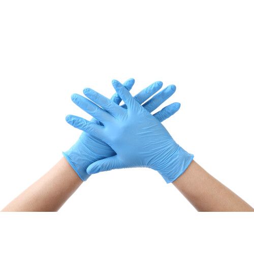 Disposable Nitrile Gloves, Powder Free, Blue, Size M (100 Pieces) 2