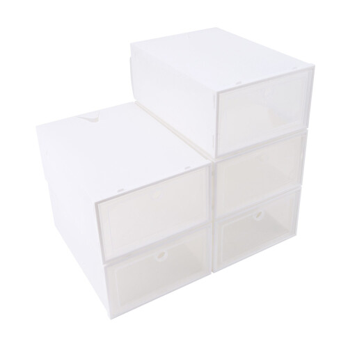 12Pcs Foldable Plastic Transparent Shoe Box Storage Clear Stackable Organizer 1