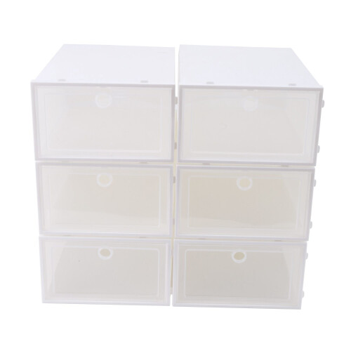 12Pcs Foldable Plastic Transparent Shoe Box Storage Clear Stackable Organizer 2