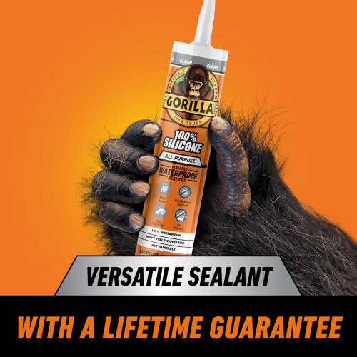 Gorilla Gorilla All Conditions Silicone Sealant Clear 295ml (2 Pack) 2