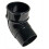 FLOPLAST 68mm Round Gutter Pipe 112 Degree Offset Bend - Black - Pack of 2 2