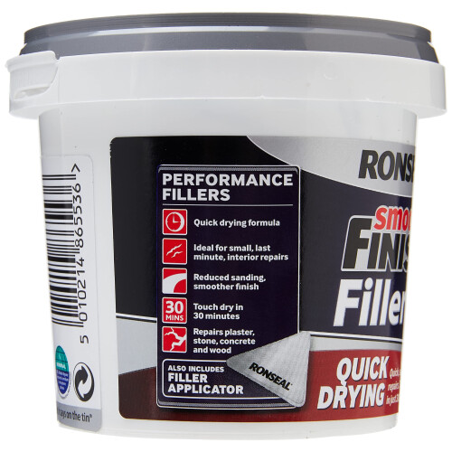 Ronseal Ronseal 36553 Smooth Finish Filler Quick Drying 600g , White 2