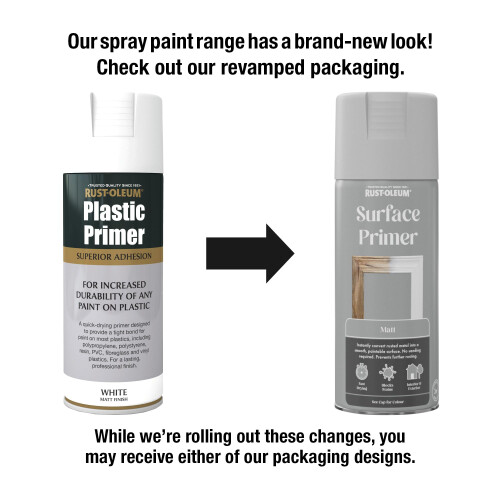Rust-Oleum Rust-Oleum 400ml Plastic Primer Spray Paint Aerosol - White 1