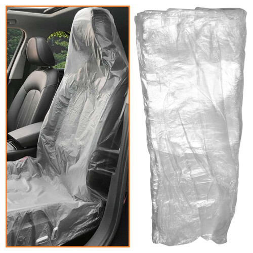 100x Car Disposable Plastic Soft  Cover Waterproof For 2