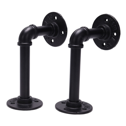 Pipe Shelf Bracket x2 | Stylish Wall Shelf Support | Custom Rustic Shelves 1