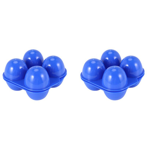 2X Camping Egg Box Plastic Egg Box Egg Storage Box Portable Egg Box 4 Egg Box