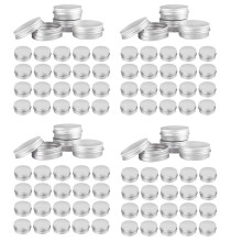 192 Pcs 1 Oz Tins Silver Aluminum Tins Cans Screw Top Round Aluminum Tins Cans with Screw Lid Screw Lid Containers