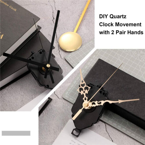 2X Quartz Pendulum Clock Movement DIY Movement Kit with 4 Pairs Hands Pendulum,DIY Mechanism Pendulum Movements Replace 2