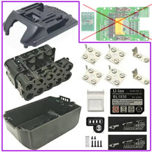 2X BL1830B Lithium Ion Battery Case 10X18650 for 18V Box Top Bottom Shell LED Sticker Housings