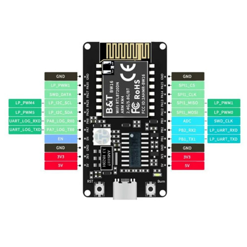 10X BW16-Kit Development Board RTL8720DN Dual-Band Wi-Fi Low-Power  BLE Module Type-C Interface