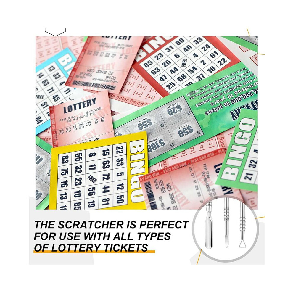6 Pcs Metal Lottery Ticket Scratcher With Storage Box Lottery Ticket Scratcher Tool Lottery Ticket Holders For Adults 4712334314833