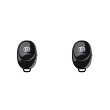 2X Wireless Camera Shutter Remote Control Selfie Clicker for Android & IOS Phones Selfie for Photos Videos Black