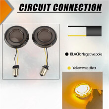 4x Clignotant LED Fumé pour Moto, Lampe de Direction Jaune 1156 pour Touring Sportster XL883 X48 1200 Dyna