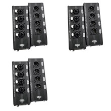 6x RJ45 CAT5 auf 4-Kanal 3Pin XLR/DMX Audio Extender DMX512 Netzwerksignal-Vergoldungs-Extender für Audio-Aufnahmestudio