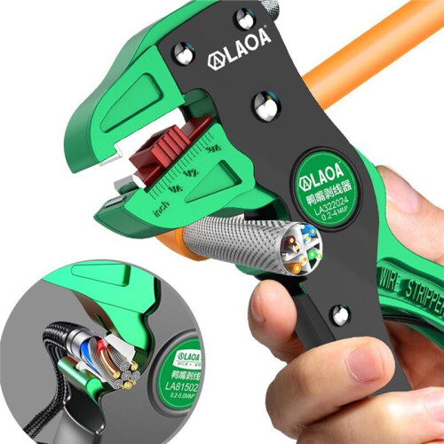 LAOA Automatic Wire Stripper with Flatwire Cutter, 0.2 to 4mm Range, Adjustable Length for Electricians 2