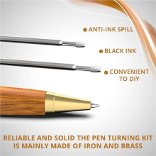 Kits de Stylos pour Tournage sur Bois, Lot de 30, 30 Housses de Stylos, Outils Fabrication Stylos avec Encre Noire, Kit de Fabrication de Stylos Fins