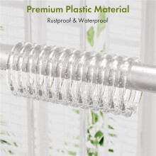 24 Anneaux, Crochets et Barres de Douche en Plastique Transparent de Haute Qualité avec Fermetures à Pression Faciles à Utiliser