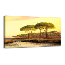 Cuadro en Lienzo Decoración Vintage Paisaje Toscana 50x100 cm — decoración pared salón, paisaje italiano