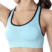 SHEKINI Damen-Sport-BH Fitnessstudio Yoga Blau L — sport bh shekini, sport bh nahtlos, fitness bh voller halt, sport bh für yoga l