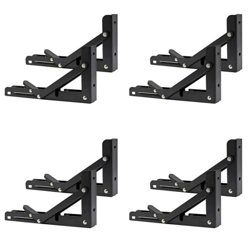 8Pcs Campervan Folding Bracket Table Shelf Motorhome Caravan Black Finish Stainless Steel  Folding Bracket 1
