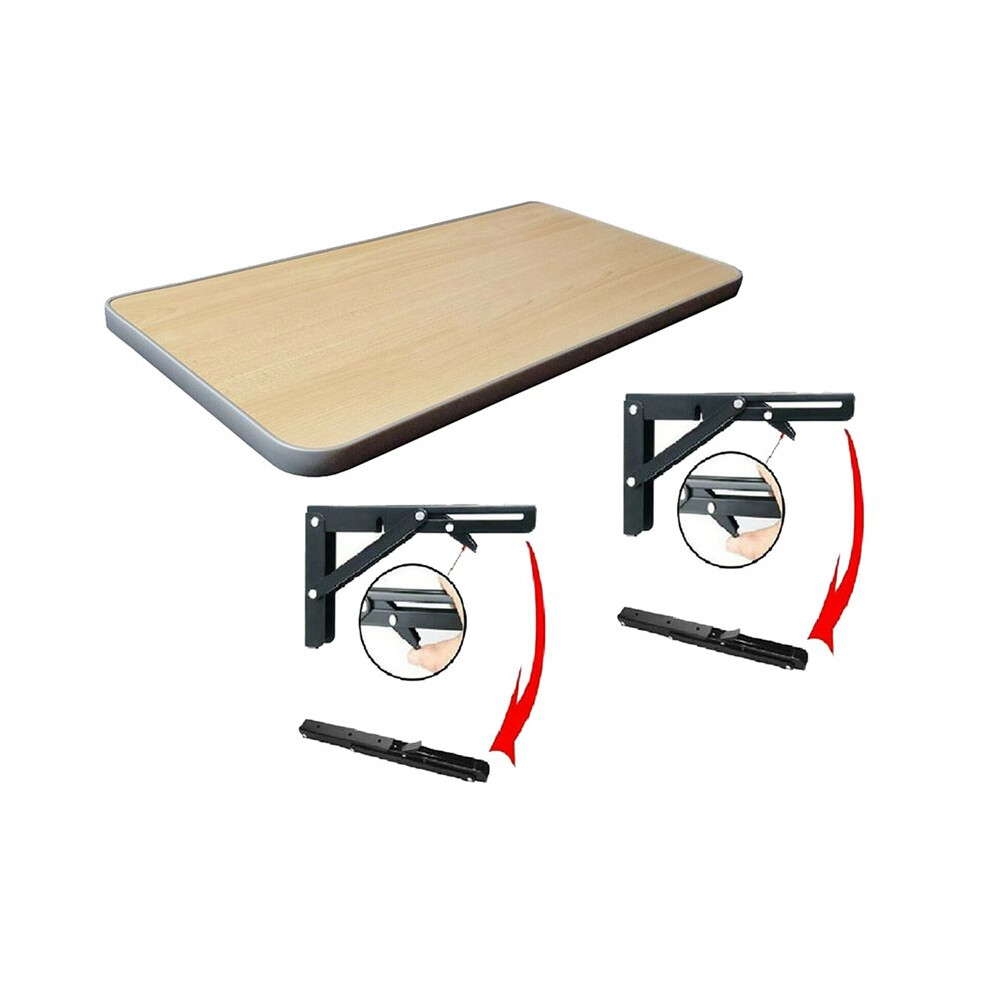 8Pcs Campervan Folding Bracket Table Shelf Motorhome Caravan Black Finish Stainless Steel Folding Bracket 4713939278872