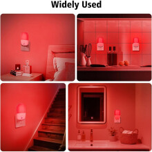 670nm Red Light Night Light for Sleep, 4 Pack with Dusk to Dawn Sensor, LED Night Light Plug Into Wall US Plug