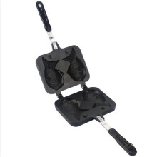 2X Cocina Taiyaki Japonés en Forma de Pescado Postre Caliente Waffle Cake Maker Pan Pancake Doble Sartén Sartén Waffle Moldes