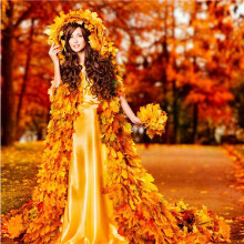 1500Pc Artificial Silk Maple Leaves Autumn Leaves DIY Handmade Scrapbooking Autumn Fall Wedding Decor