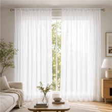 2 Piezas SúPer Suaves Grandes Cortinas de Tul para la DecoracióN de la Sala de Estar Velo Moderno Gasa SóLido Puro Gasa