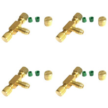 4X T-Adapter met Draaibare 1/4 SAE Mannelijke Draadfittingen Nieuwe Pomp Massief Messing Koelserviceklep