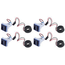 4PCS Current Voltage Hertz Meters, Digital 3In1 22mm Voltmeter Ammeter Hz Meter AC 60-500V Current Frequency Indicator