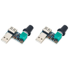 2X 5-12V USB-Fläkt Steglös Hastighetsregulator med Omkopplare för Hastighetsmodul för Fläktregulator, Volymregulatorkort