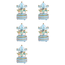 5pcs Luxury Carousel Music Box 4 Horses Rotate Rotation Romantic Luxury Carousel Toys Handwork Music Box Gifts