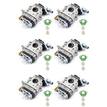 6 Set 15mm Carburetor Kit for Brush Cutter 43Cc 49Cc 52Cc Shredder Chain Saw Chainsaw