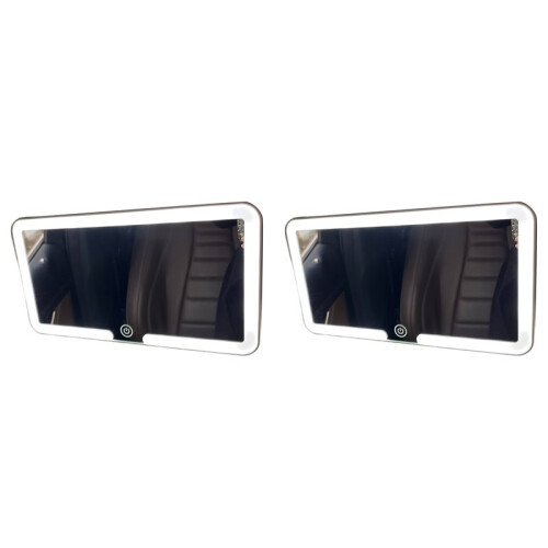 2X Sun Visor LED Makeup Mirror, Rechargeable Led Mirror with Dimmable Touch Screen, Makeup Mirror with 3 Light Modes,