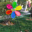 12 Stück Windräder für Den Garten, Bunte Blumen-Regenbogen-Gartenwindmühle, Windrasen-Windräder, Gartenwindmühlen 7