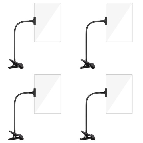 4pcs Lupa 5X com Clipe, Lupa de 6x3,5 Polegadas com Pescoço de Ganso Flexível Ajustável com Braçadeira, Lupa com Clipe