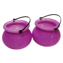 60pcs Cauldron with Handle Halloween Witch Cauldron Halloween Pot Candy Holder for Halloween
