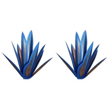 2X Tequila Rustic Sculpture Metal Agave Plant Home Decor Rustic Hand Painted Metal Agave Garden Ornaments Outdoor,55cm
