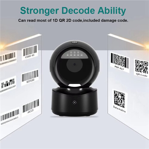 3X NETUM A5 Desktop 2D QR Barcode Scanner, Hands Free Omnidirectional USB  Barcode Reader 1D QR Screen