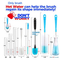 3X Bottle Brush Tube Cleaning Set, Long Handle Bottle Cleaner for Washing Narrow Neck Beer Bottles